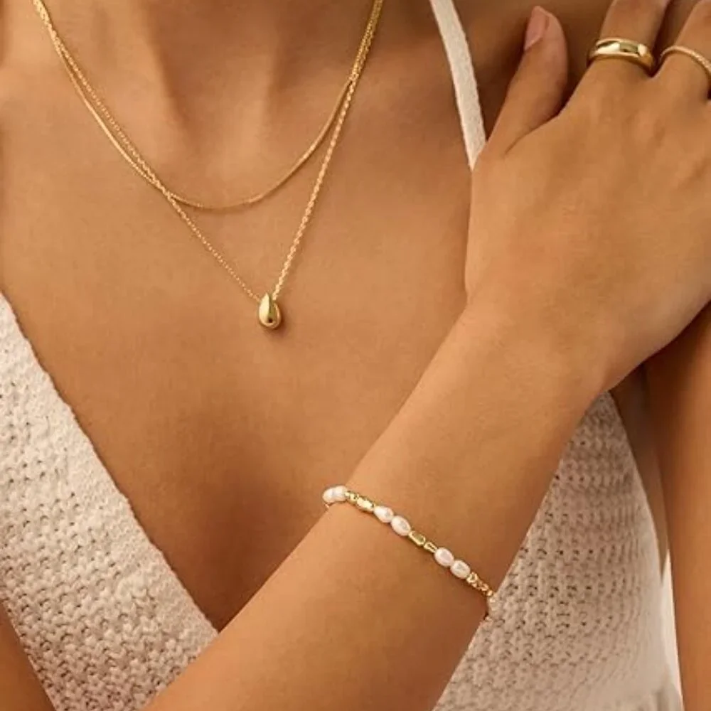 Neiman Marcus 14K Gold Plated Beaded Freshwater Cultured Pearl Bracelet - Picture 1 of 6